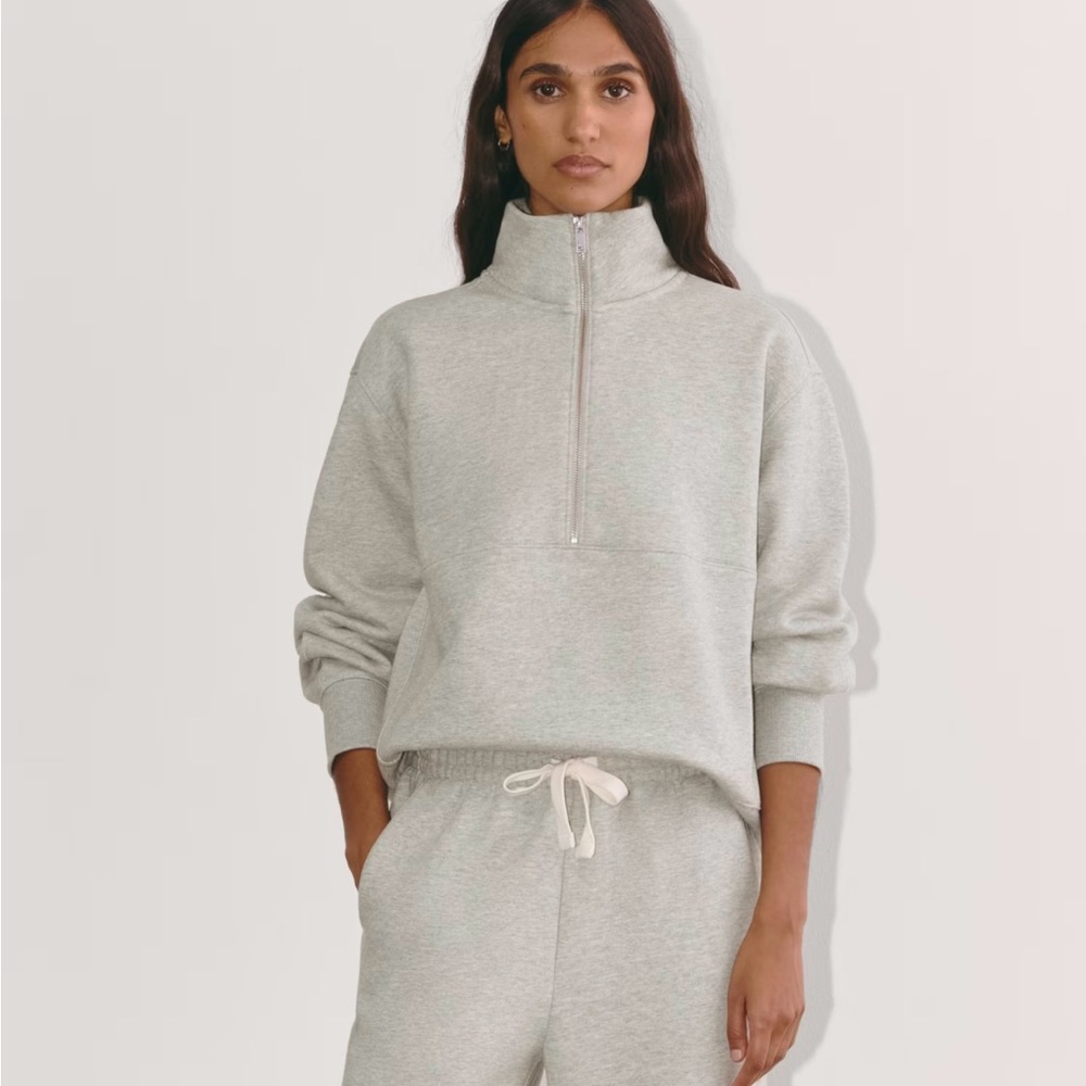 Everlane Gray Half-Zip Sweatshirt